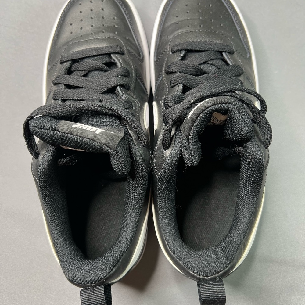 Nike Court Borough Low 2 GS Sneakers Black White Size 4.5Y Womens 6 - Picture 5 of 8